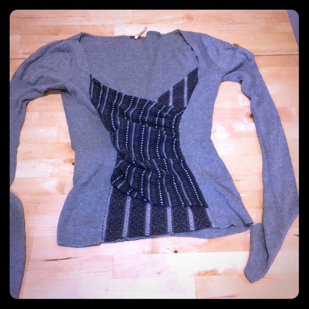 Free People grey tribal sweater